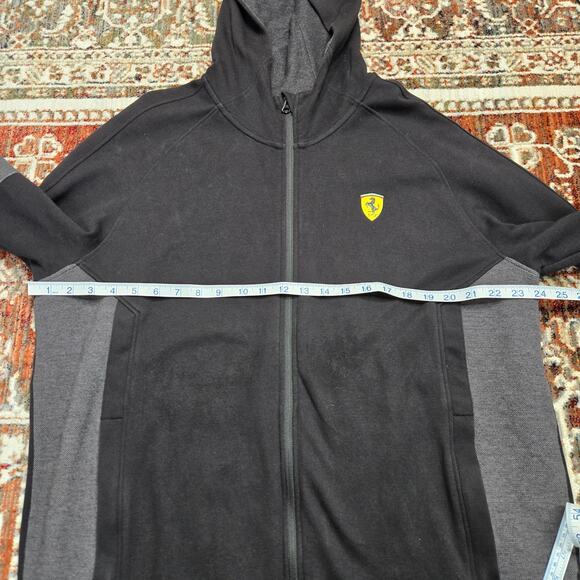 Puma x Ferrari Scuderia Sweatshirt Hoodie Jacket Zip Up Black Gray Size XL - Picture 2 of 14